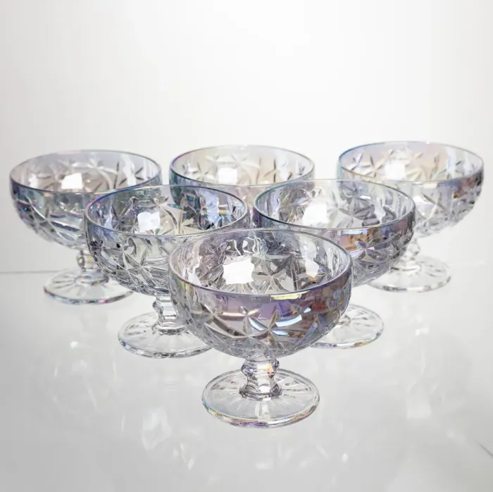 Набір креманок на ніжці 6 штук 340 мл скляні креманки для морозива желе та десертів HP-19-177 (HP-19-177) - зображення 1