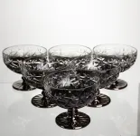 Набір креманок на ніжці 6 штук 340 мл скляні креманки для морозива жле та десертів Сірий HP-19-185 (HP-19-185)