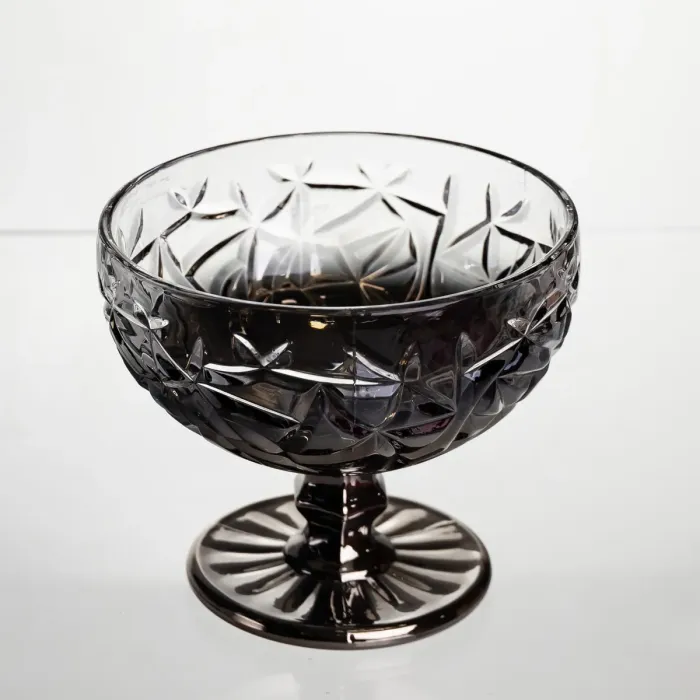 Набір креманок на ніжці 6 штук 340 мл скляні креманки для морозива жле та десертів Сірий HP-19-185 (HP-19-185) - изображение 2