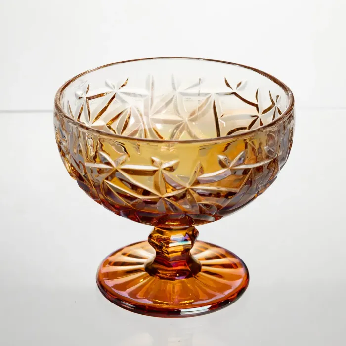 Набір креманок на ніжці 6 штук 340 мл скляні Золотистий Yiwu HP-19-193 (HP-19-193) - зображення 2