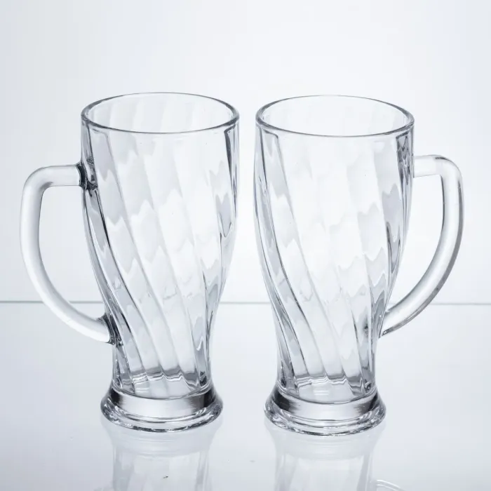 Набір кухлів для пива Glass Mug скляних 2 штуки по 420 мл HP-17-59 (HP-17-59) - зображення 1