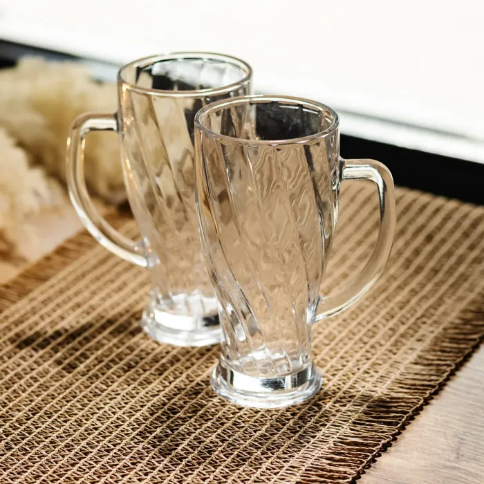 Набір кухлів для пива Glass Mug скляних 2 штуки по 420 мл HP-17-59 (HP-17-59) - зображення 2