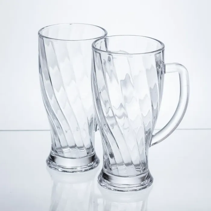 Набір кухлів для пива Glass Mug скляних 2 штуки по 420 мл HP-17-59 (HP-17-59) - зображення 3