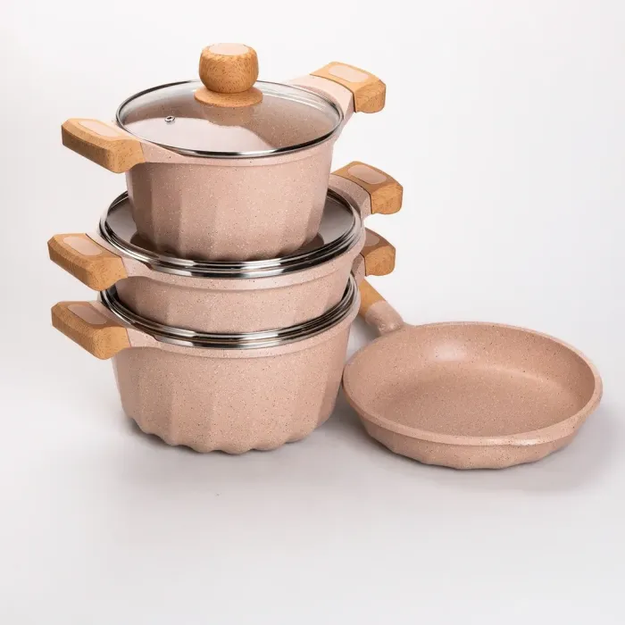 Набір посуду MGC із 6 предметів 1,9/3/3,2/5,3 л з антипригарним покриттям бежевий (HP-4-401CR) - зображення 5