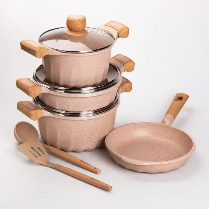 Набір посуду MGC із 6 предметів 1,9/3/3,2/5,3 л з антипригарним покриттям бежевий (HP-4-401CR) - зображення 7