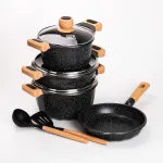 Набір посуду MGC із 6 предметів 1,9/3/3,2/5,3 л з антипригарним покриттям чорний (HP-4-401B)