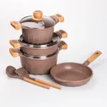 Набір посуду MGC із 6 предметів 1,9/3/3,2/5,3 л з антипригарним покриттям коричневий (HP-4-401CO)