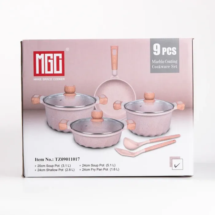 Набір посуду MGC із 6 предметів 1,9/3/3,2/5,3 л з антипригарним покриттям коричневий (HP-4-401CO) - зображення 9