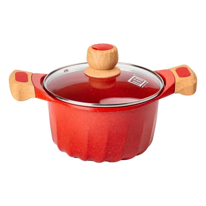 Набор посуды MGC из 6 предметов 1,9/3/3,2/5,3 л с антипригарным красным покрытием (HP-4-401R) - изображение 2