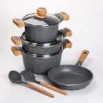 Набір посуду MGC із 6 предметів 1,9/3/3,2/5,3 л з антипригарним покриттям сірий (HP-4-401G)