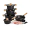 Набор посуды MGC из 8 предметов 1,9/2/3/3,2/5,3 л с антипригарным покрытием черный (HP-4-404B)