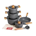 Набір посуду MGC із 8 предметів 1,9/2/3/3,2/5,3 л з антипригарним покриттям сірий (HP-4-404G)