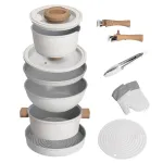 MGC Набір алюмінієвого посуду з антипригарним покриттям 11 предметів білий (HP-4-405)