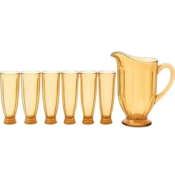 Набір глечик 1,1 літр зі склянками 6 (шт) по 300 мл Золотистий HP-19-27 (HP-19-27) - зображення 1