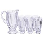 Набір глечик 1 л зі склянками 6 (шт) по 300 мл для напоїв Прозорий HP-19-24 (HP-19-24)