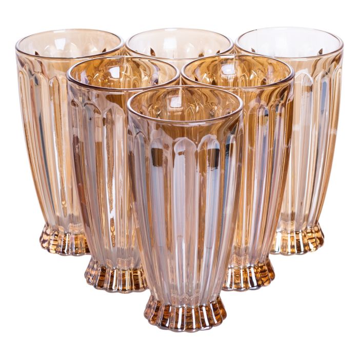 Набір глечик 1 л зі склянками 6 (шт) по 300 мл для напоїв, лимонадів, соку, води, мохіто Прозорий HP-19-2080GLD (HP-19-2080GLD) - изображение 4