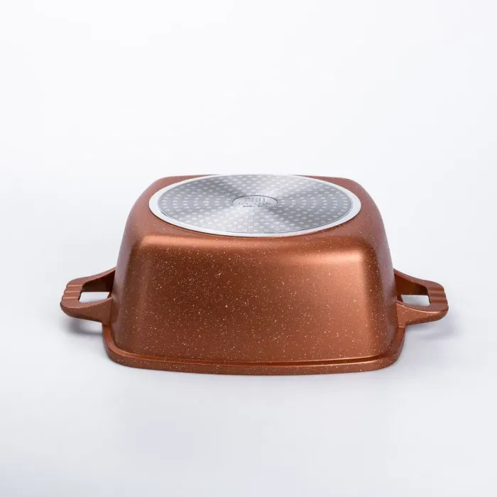 Набір з 5 алюмінієвих квадратних каструль з товстим дном MGC + лопатка, ополоник, рукавички та фартух (HP-4-468) - зображення 4