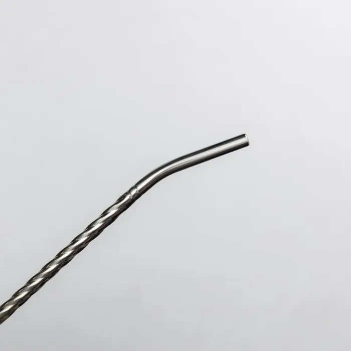 Набір багаторазових ложок-трубочок 6 шт для напоїв 19.5 см зі щіткою для миття з нержавіючої сталі Сірий (HP-20-54) - изображение 2