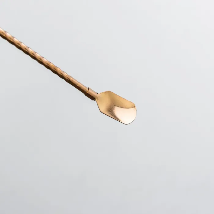 Набір багаторазових ложок-трубочок 6 шт для напоїв 22 см зі щіткою для миття з нержавіючої сталі Бронзовий (HP-20-20) - изображение 2