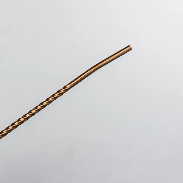 Набір багаторазових ложок-трубочок 6 шт для напоїв 22 см зі щіткою для миття з нержавіючої сталі Бронзовий (HP-20-20) - изображение 3