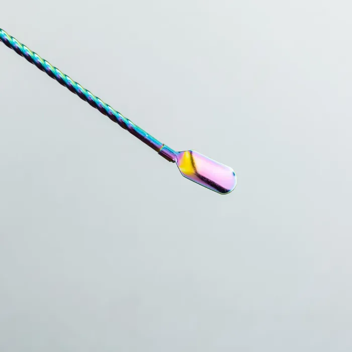 Набір багаторазових ложок-трубочок 6 шт для напоїв 22 см зі щіткою для миття з нержавіючої сталі Хамелеон (HP-20-21) - изображение 2