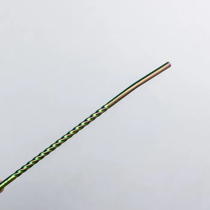 Набір багаторазових ложок-трубочок 6 шт для напоїв 22 см зі щіткою для миття з нержавіючої сталі Хамелеон (HP-20-21) - изображение 3