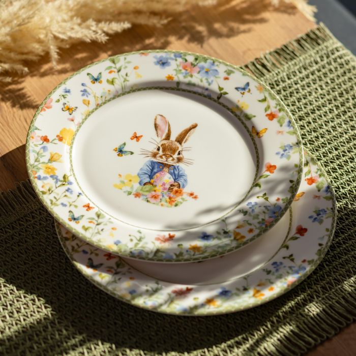 Набір обідніх тарілок пасхальних Garden Rabbits порцелянові 25 см HP-7323-5A (HP-7323-5A) - зображення 2