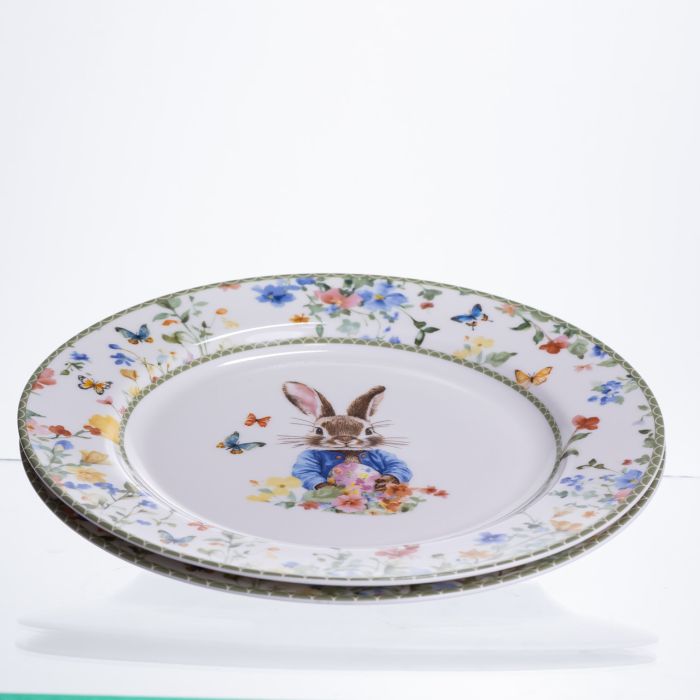 Набір обідніх тарілок пасхальних Garden Rabbits порцелянові 25 см HP-7323-5A (HP-7323-5A) - зображення 3