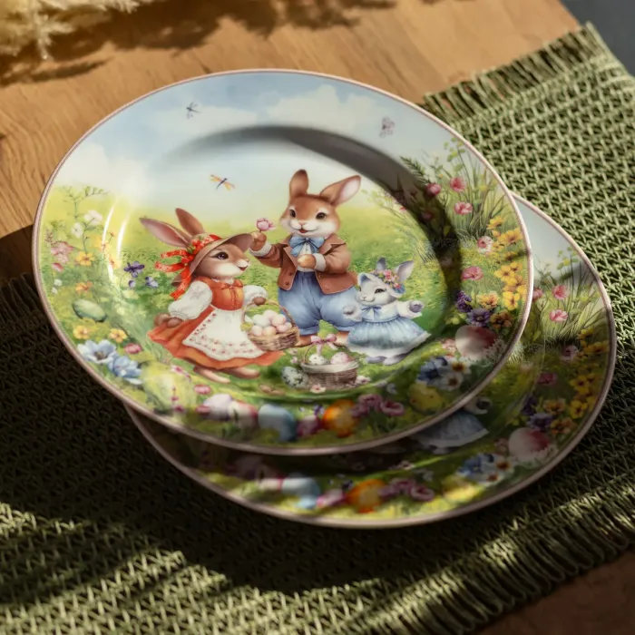 Набір обідніх тарілок Rabbit Family порцелянових  2штуки 25см  HP-7323-10  (HP-7323-10) - зображення 2