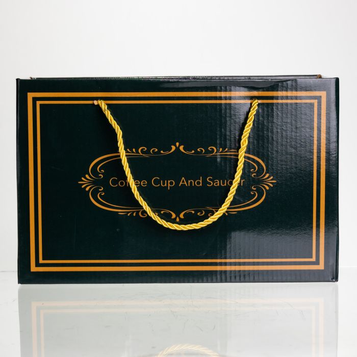 Набір парних порцелянових чашок Queen&King 2 (шт) по 400 (мл) чашки на подарунок із кришкою та ложкою FM-30 (FM-30) - зображення 5