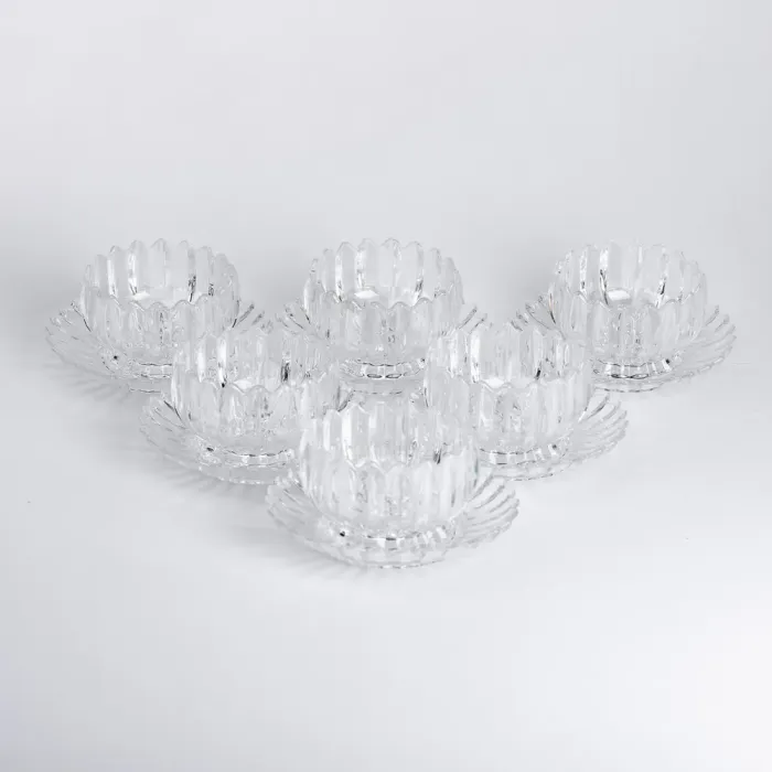 Набор пиал с блюдцем 6 шт. из стекла 300 мл для десертов (HP-YH-6) - изображение 2