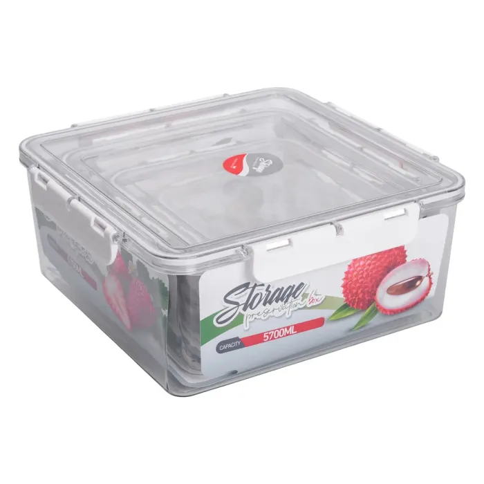 Набір харчових контейнерів для їжі 4 шт 0.7/1.7/3.3/5.7 л на засувках HP-27-4 (HP-27-4) - зображення 6