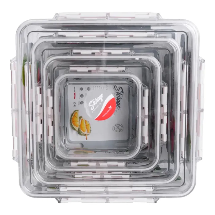 Набір харчових контейнерів для їжі 4 шт 0.7/1.7/3.3/5.7 л на засувках HP-27-4 (HP-27-4) - зображення 7