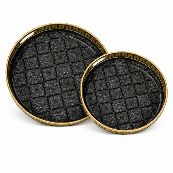 Набір підносів декоративних Black Spirit 2 штуки 37/32.5 см чорний HP-HK-B3 (HP-HK-B3) - изображение 1