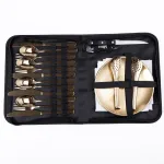 Набір посуду для пікніка на 4 особи 24 предмети Золотистий HP-21-2 (HP-21-2)