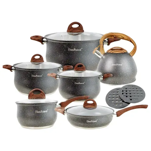 Набір посуду Haus Roland преміальний з антипригарним покриттям і чайником HP33530G (HP33530G) - зображення 1