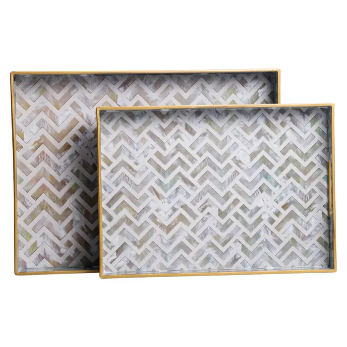 Набір прямокутних підносів для подачі їжі 2 (шт) 40×30×4 (см) HP-HK-16 (HP-HK-16) - зображення 1