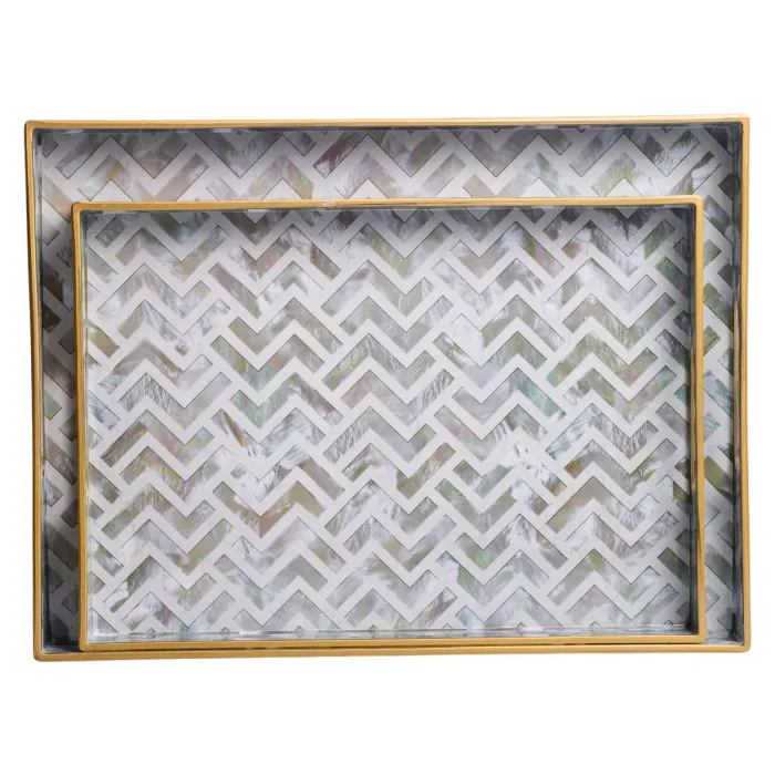 Набір прямокутних підносів для подачі їжі 2 (шт) 40×30×4 (см) HP-HK-16 (HP-HK-16) - зображення 4