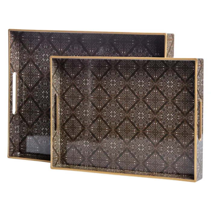 Набір прямокутних підносів для подачі їжі 2 (шт) 40×30×4 (см) HP-HK-14 (HP-HK-14) - зображення 1