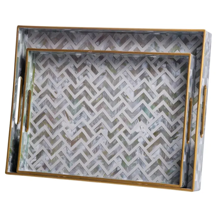 Набір прямокутних підносів для подачі їжі 2 (шт) 40×30×4 (см) HP-HK-16 (HP-HK-16) - зображення 5