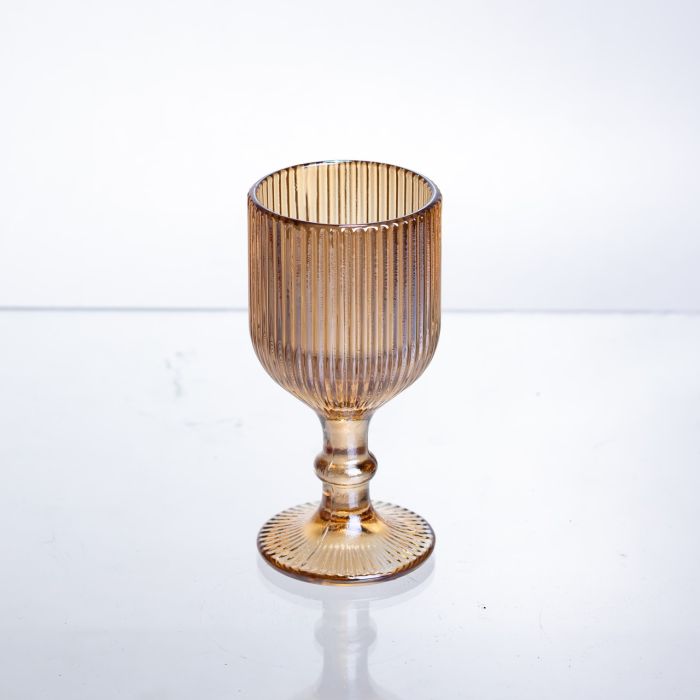 Набір чарок для міцних напоїв 6 штук по 50 мл ребристих із товстого скла коричневий HP-19-221 (HP-19-221) - зображення 2