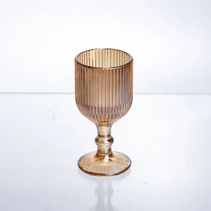 Набір чарок для міцних напоїв 6 штук по 50 мл ребристих із товстого скла коричневий HP-19-221 (HP-19-221) - зображення 2