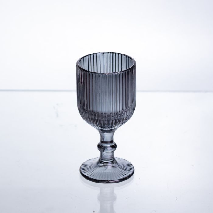 Набір чарок для міцних напоїв 6 штук по 50 мл ребристих із товстого скла сірий HP-19-229 (HP-19-229) - зображення 2