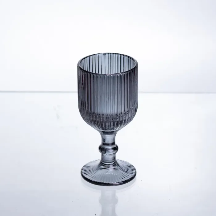 Набір чарок для міцних напоїв 6 штук по 50 мл ребристих із товстого скла сірий HP-19-229 (HP-19-229) - зображення 2