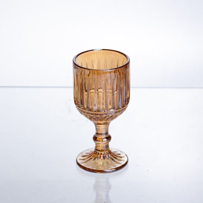 Набір чарок для напоїв 6 штук 50 мл із товстого скла ребристі бурштиновий HP-19-250 (HP-19-250) - зображення 3