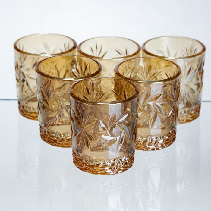 Набір чарок для віскі Shot glass 6 штук по 75 мл коричневий HP-17-39 (HP-17-39) - изображение 1