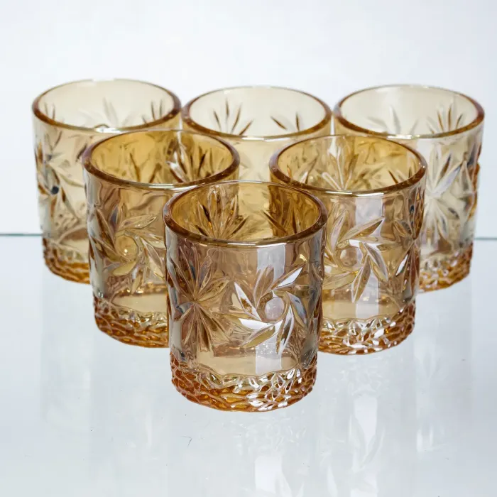 Набір чарок для віскі Shot glass 6 штук по 75 мл коричневий HP-17-39 (HP-17-39) - зображення 1