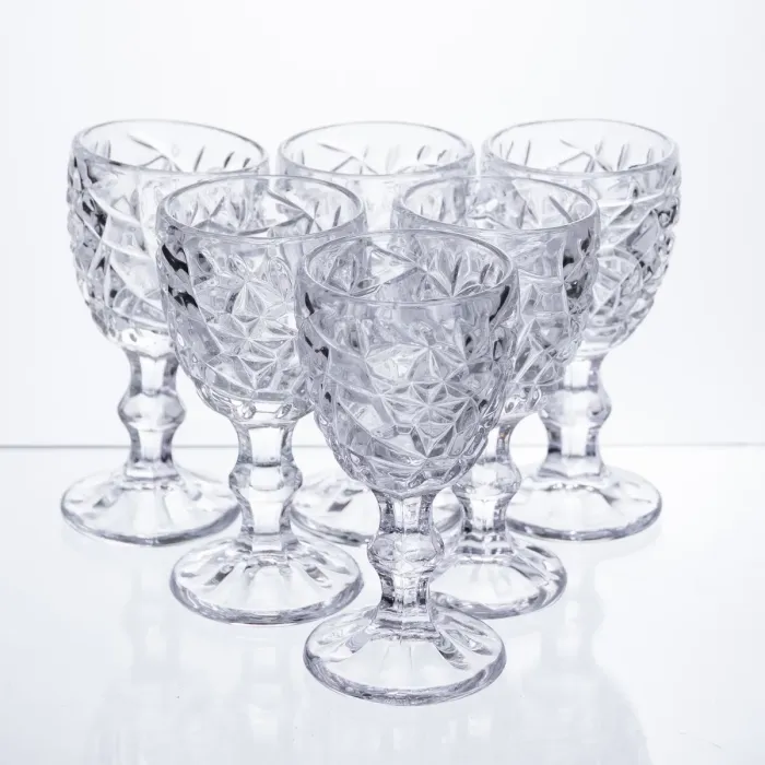 Набір чарок на ніжці 6 штук 50 мл для горілки наливки подарункові чарки скляні HP-19-170 (HP-19-170) - изображение 1