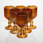 Набір чарок на ніжці 6 штук 50 мл для міцних напоїв скляні Бурштиновий Yiwu HP-19-206 (HP-19-206)