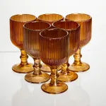 Набір чарок на ніжці 6 штук 50 мл для міцних напоїв скляні Бурштиновий Yiwu HP-19-206 (HP-19-206)